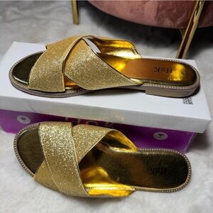 Gold Glitter Women's Sandals
